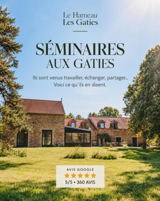 Et si votre prochain séminaire se déroulait dans un lieu entièrement privatisé, au cœur du Morvan, entre Paris et Lyon ?

Au Hameau Les Gaties, vous pouvez organiser vos séminaires, réunions, journées de travail, team building ou séjours professionnels, à la journée ou sur plusieurs jours, avec une organisation adaptée à vos besoins.

Le Hameau peut accueillir jusqu’à 50 personnes pour vos événements professionnels, avec une salle de réception pouvant accueillir jusqu’à 80 personnes selon la configuration.

Côté hébergement, 18 personnes peuvent dormir sur place :
• La maison principale : 5 chambres, jusqu’à 11 personnes.
• L’appartement indépendant : 3 chambres, jusqu’à 7 personnes.

Pour les groupes plus importants, les hébergements peuvent être complétés facilement grâce à l’offre hôtelière d’Avallon, dont le centre-ville se situe à moins de 10 minutes du Hameau.

Sur place, vous disposez d’une grande salle de réception, de cuisines parfaitement équipées, d’espaces de convivialité, d’une connexion fibre très haut débit et d’un parking avec borne de recharge électrique 22 kW.

Côté accessibilité : moins de 15 minutes de la sortie 22 de l’A6, environ 2h30 de Paris et 2h30 de Lyon.

Et puis il y a le cadre : depuis le Hameau, vous pouvez partir directement à pied dans la forêt. Un environnement préservé pour travailler, prendre l’air, se retrouver et créer du lien entre collègues.

Chaque séminaire peut être construit sur mesure : restauration, activités, animations, intervenants locaux, organisation des journées…

Que ce soit pour une journée ou plusieurs jours, avec ou sans hébergement, je serai heureux d’échanger avec vous sur votre projet.

Martin
07 56 81 66 67
www.lesgaties.fr

#seminaire #teambuilding #seminaireentreprise #lesgaties  #bourgogne